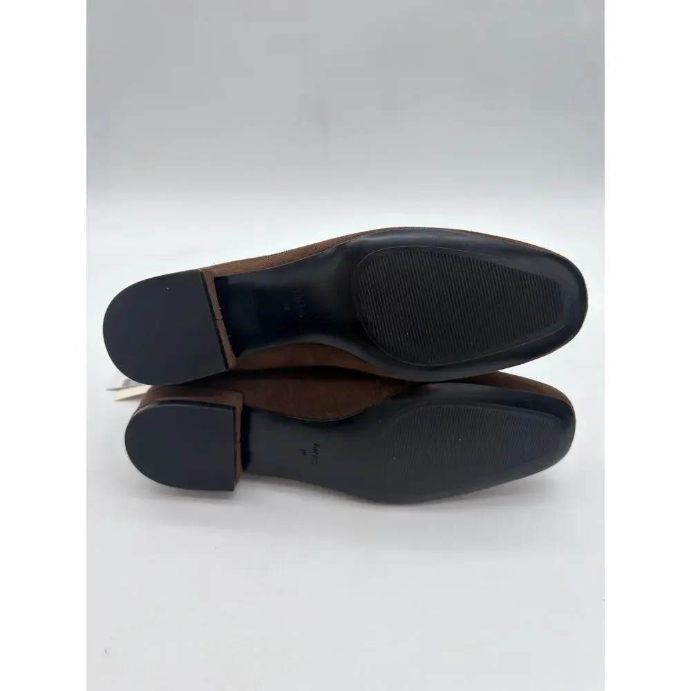 Mango Chocolate Brown Supple Bovine Suede Leather Round Toe Ankle Boots 8.5